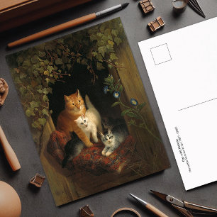 Carte Postale Chat avec chatons Henriëtte Ronner-Knip