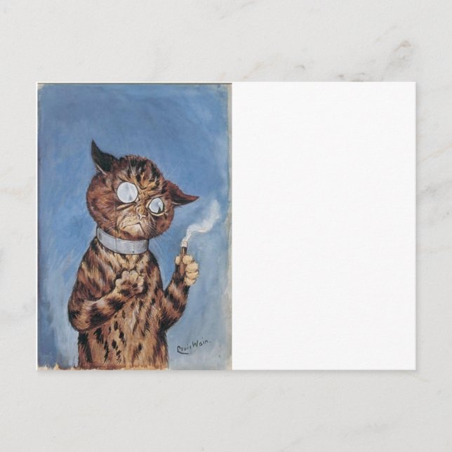 Carte Postale Chat Avec Un Cigar (Devant)