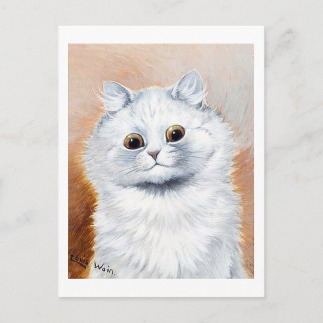 Carte Postale Chat blanc, Louis Wain (Devant)