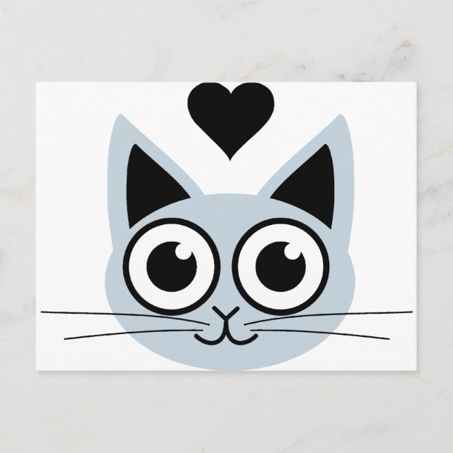 Carte Postale Chat bleu coudu (Devant)
