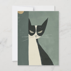 Carte Postale Chat Boho