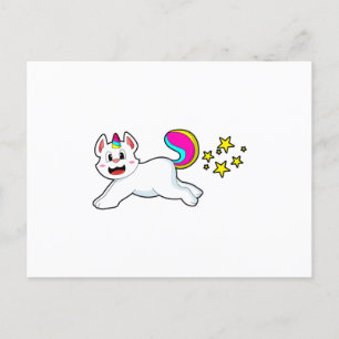 Carte Postale Chat comme licorne