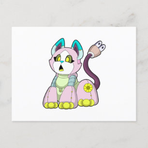 Carte Postale Chat comme robot