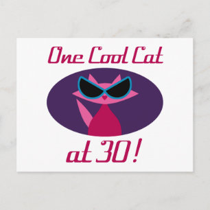 Carte Postale Chat cool 30e anniversaire