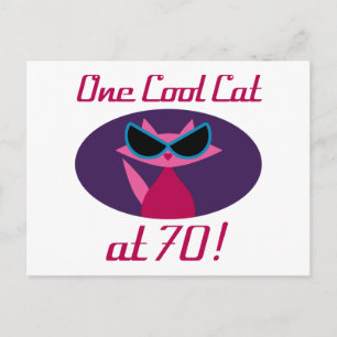 Carte Postale Chat Cool 70e Anniversaire