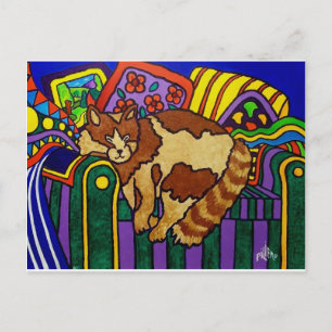 Carte Postale Chat couché par Piliero