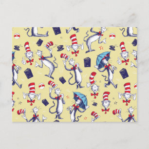 Carte Postale Chat dans le Chapeau   Motif Jaune