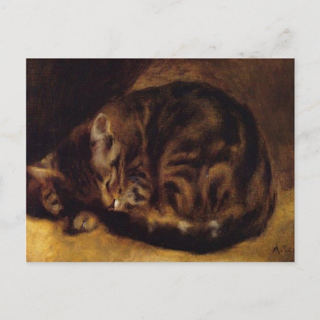 Carte Postale Chat de couchage par Renoir (Devant)