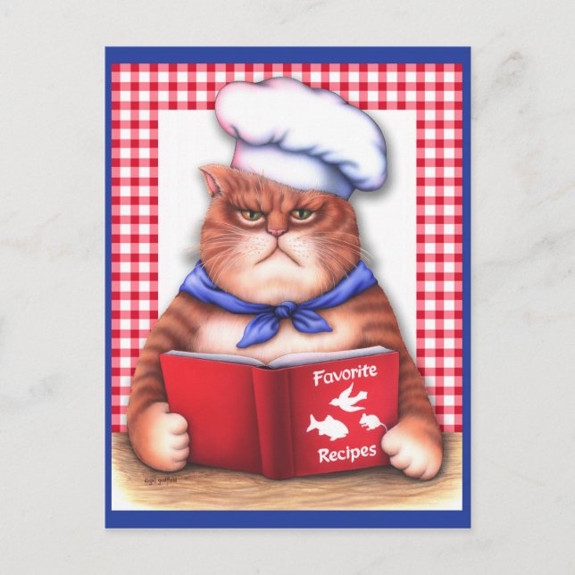 Carte Postale Chat de cuisine (Devant)