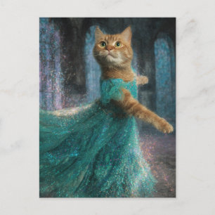 Carte Postale Chat de danse adorable