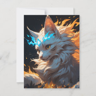Carte Postale Chat de flamme mystique familier