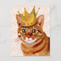 Chat de gingembre avec Portrait de Couronne