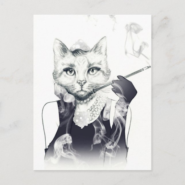 Carte Postale Chat de glamour (Devant)