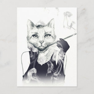 Carte Postale Chat de glamour