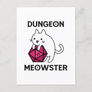 Carte Postale Chat de la Meowster Dungeon amusant