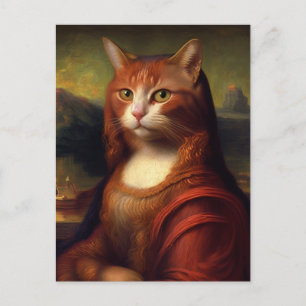 Carte Postale Chat de Mona Lisa