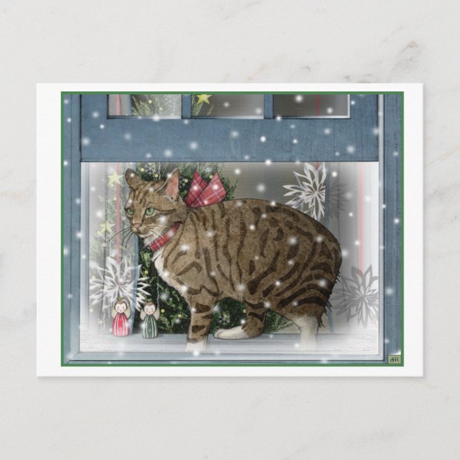 Carte Postale Chat de neige (Devant)