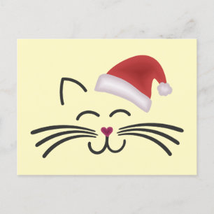 Carte Postale Chat de Nikolaus Casquette Cat Santa Hat