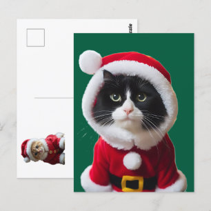 Carte Postale chat de Noël