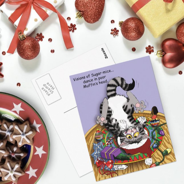 Carte Postale Chat de Noël (Créateur téléchargé)