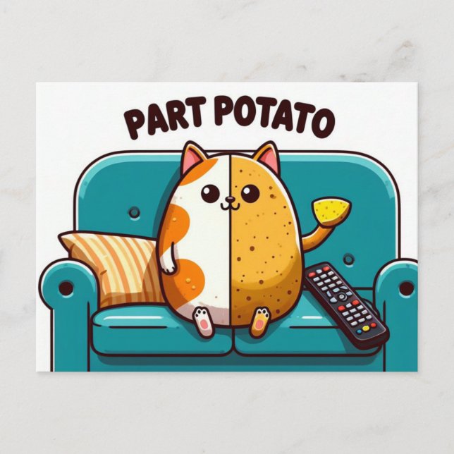 Carte Postale Chat de pomme de terre pièce amusante (Devant)