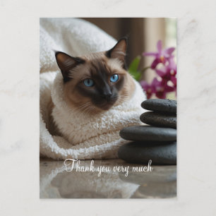 Carte Postale Chat de Siamese en Merci Spa