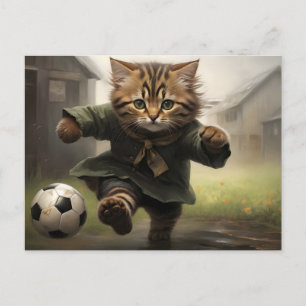 Carte Postale Chat de soccer mignon