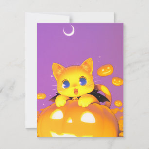 Carte Postale Chat d'Halloween