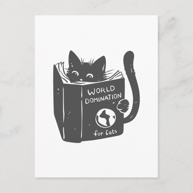 Carte Postale Chat domination mondiale pour les chats - Choisiss (Devant)