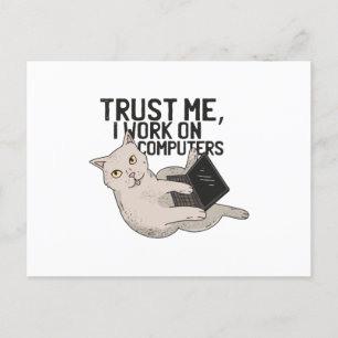 Carte Postale chat d'ordinateur