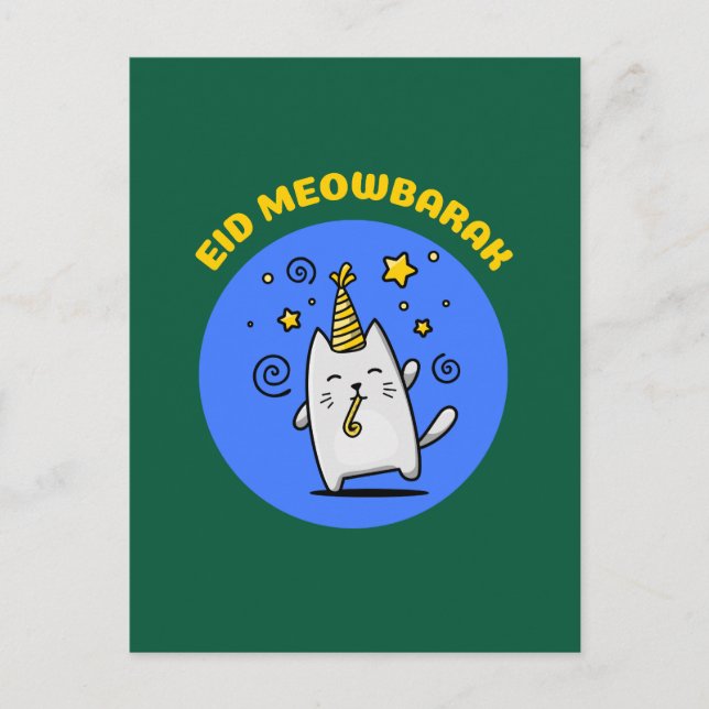 Carte Postale Chat drôle d'Eid (Devant)
