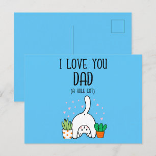 Carte Postale Chat Drôle Je T'Aime Papa Un Trou Beaucoup