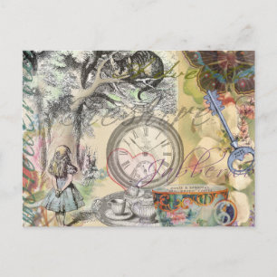 Carte Postale Chat du Cheshire Alice au Pays des Merveilles Clas