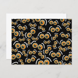 Carte Postale Chat effrayant Halloween Boo Eyes Bat
