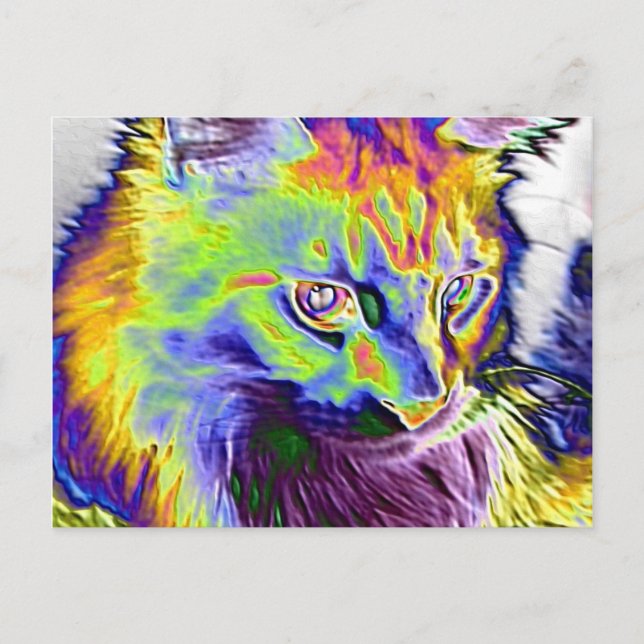Carte Postale Chat électrique (Devant)