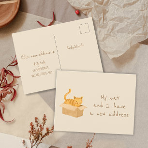 Carte Postale Chat en boîte et en boîte   Home Moving