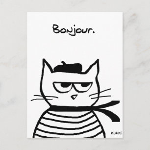 Carte Postale Chat en colère tellement français
