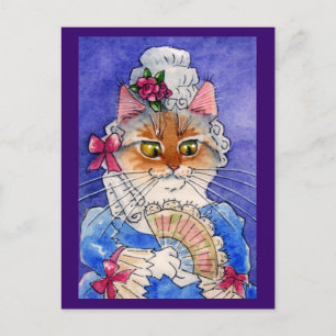Carte Postale Chat en Reine Marie Antoinette