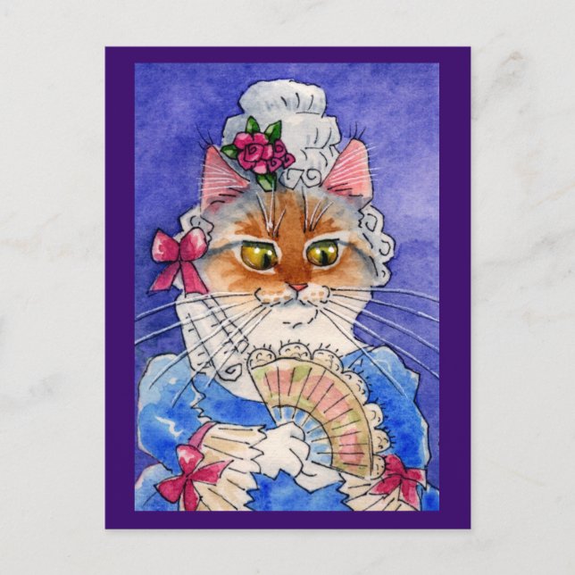 Carte Postale Chat en Reine Marie Antoinette (Devant)