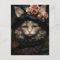 Chat en robe noire