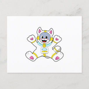 Carte Postale Chat en tant qu'astronaute en costume