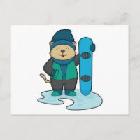 Chat en tant que snowboardeur avec planche à neige