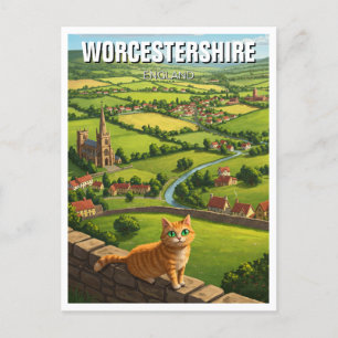 Carte Postale Chat en Worcestershire Angleterre Voyage