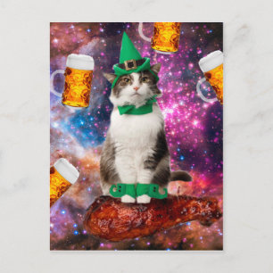 Carte Postale Chat et bière