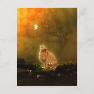 Carte Postale Chat et fée