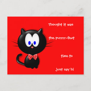 Carte Postale Chat et salutation
