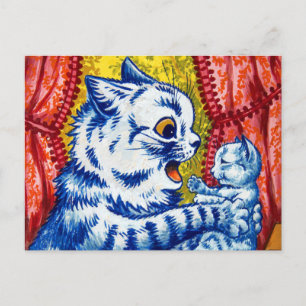 Carte Postale Chat et ses chatons