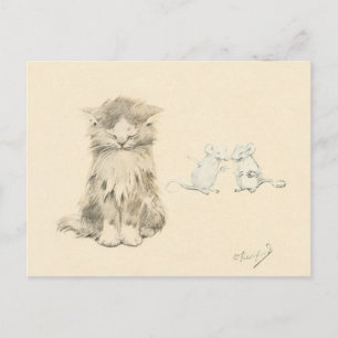 Carte Postale Chat et souris