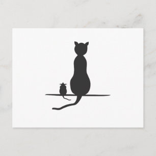 Carte Postale chat et souris