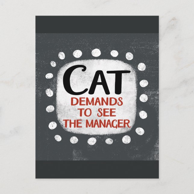 Carte postale : Chat exige de voir le directeur (Devant)